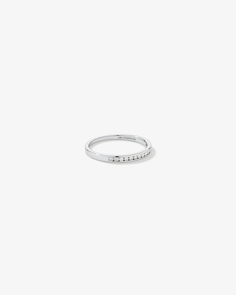 Wedding Band with Carat TW of Diamonds in 14kt White Gold