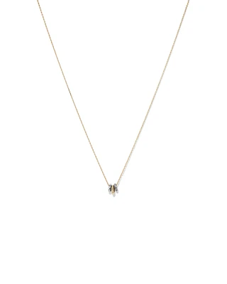 Trio Pendant with .09 Carat TW Diamonds in Sterling Silver and 10kt Yellow gold