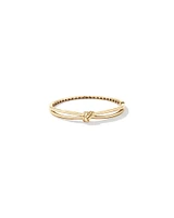 Knot Split Band Oval Bangle in 10kt Yellow Gold