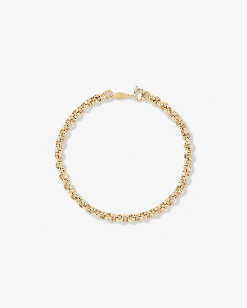 19cm (7.5") 4mm-4.5mm Width Belcher Bracelet in 10kt Yellow Gold