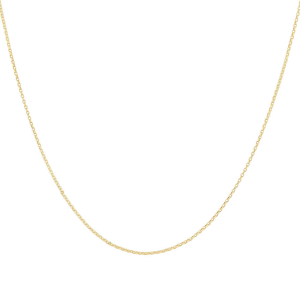 45cm (18") 1mm Width Diamond Cut Belcher Chain in 18kt Yellow Gold