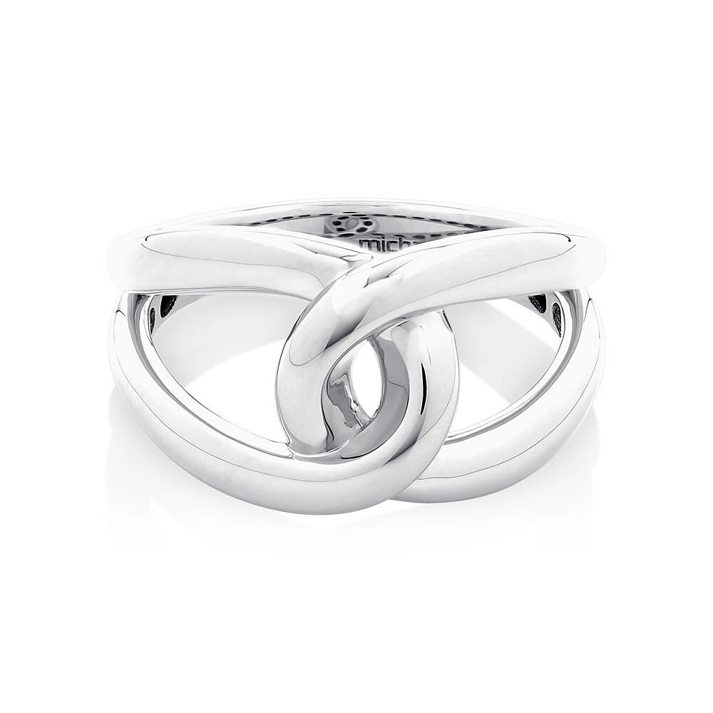 Round Bold Link Ring Silver