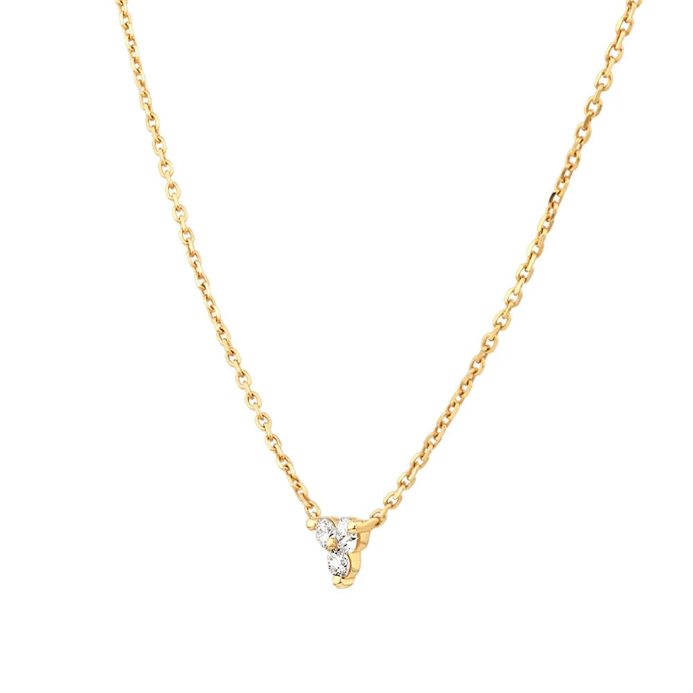 Necklace With 0.08 Carat TW Diamonds in 10kt Yellow Gold