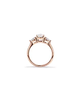 1.65 Carat TW Three Stone Oval and Pear Shaped Laboratory-Grown Diamond Engagement Ring in 14kt White Gold