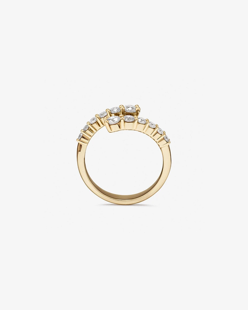 Bypass Ring with 1.00 Carat TW of Diamonds in 10kt Yellow Gold