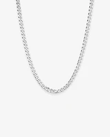 55cm (22") 7.20mm Width Bevelled Curb Chain Necklace in Sterling Silver