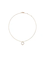 Diamond Studded Circle Necklace in 10kt Yellow Gold