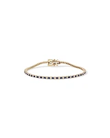 0.68 Carat TW Diamond and Created Sapphire Tennis Bracelet in 10kt Yellow Gold