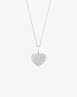 Pave Heart Pendant with 0.39 Carat TW of Diamonds in 10kt White Gold