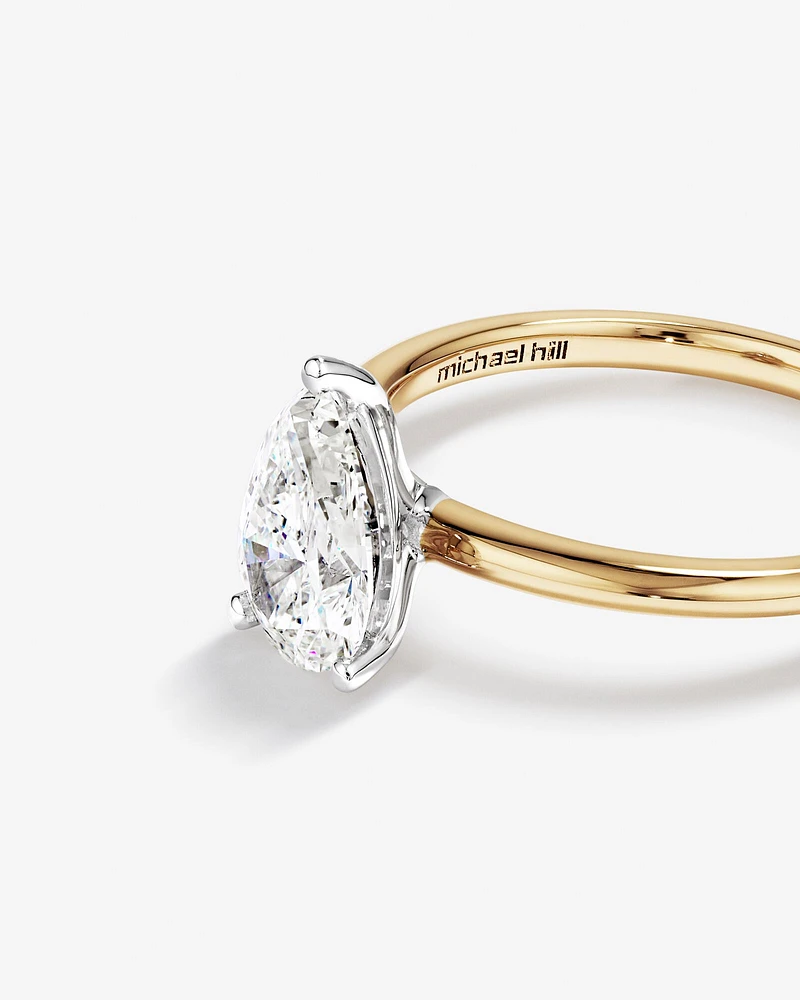 Solitaire Engagement Ring with 1.25 Carat TW of Laboratory-Grown Diamond in 14kt Yellow & White Gold