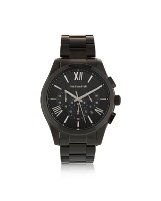 Montre chronographe en acier inoxydable noir pour homme