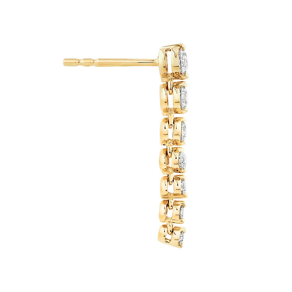 Drop Earrings with Carat TW of Diamonds in 18kt Gold