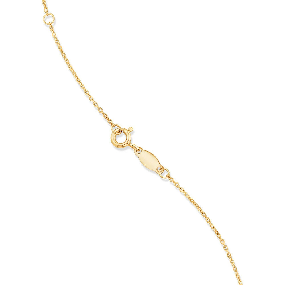 Diamond Accent Engravable Circle Pendant in 10kt Yellow Gold