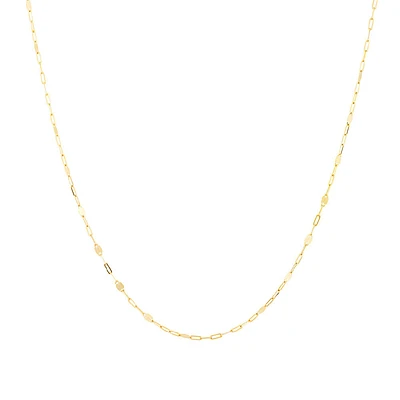 50cm (20") Oval Mirror Cable Chain in 10kt Yellow Gold