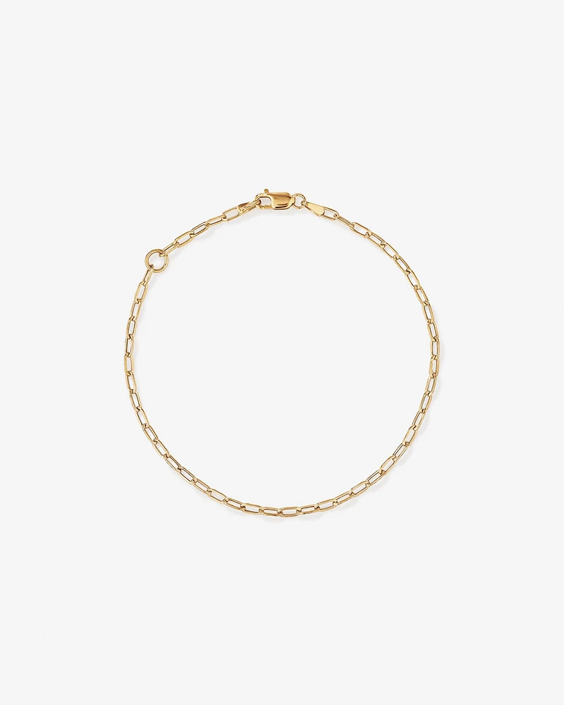 19cm (7.5") 2mm Hollow Paperclip Bracelet in 10kt Yellow Gold