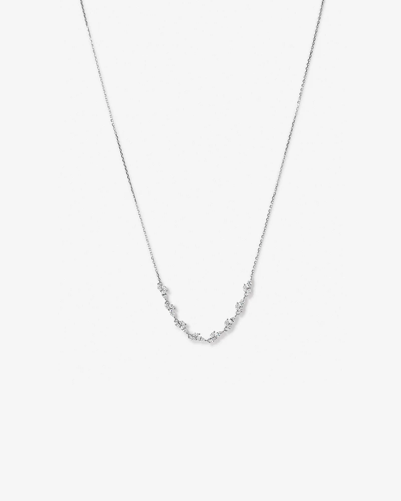 Cubic Zirconia Vine Necklace in Sterling Silver