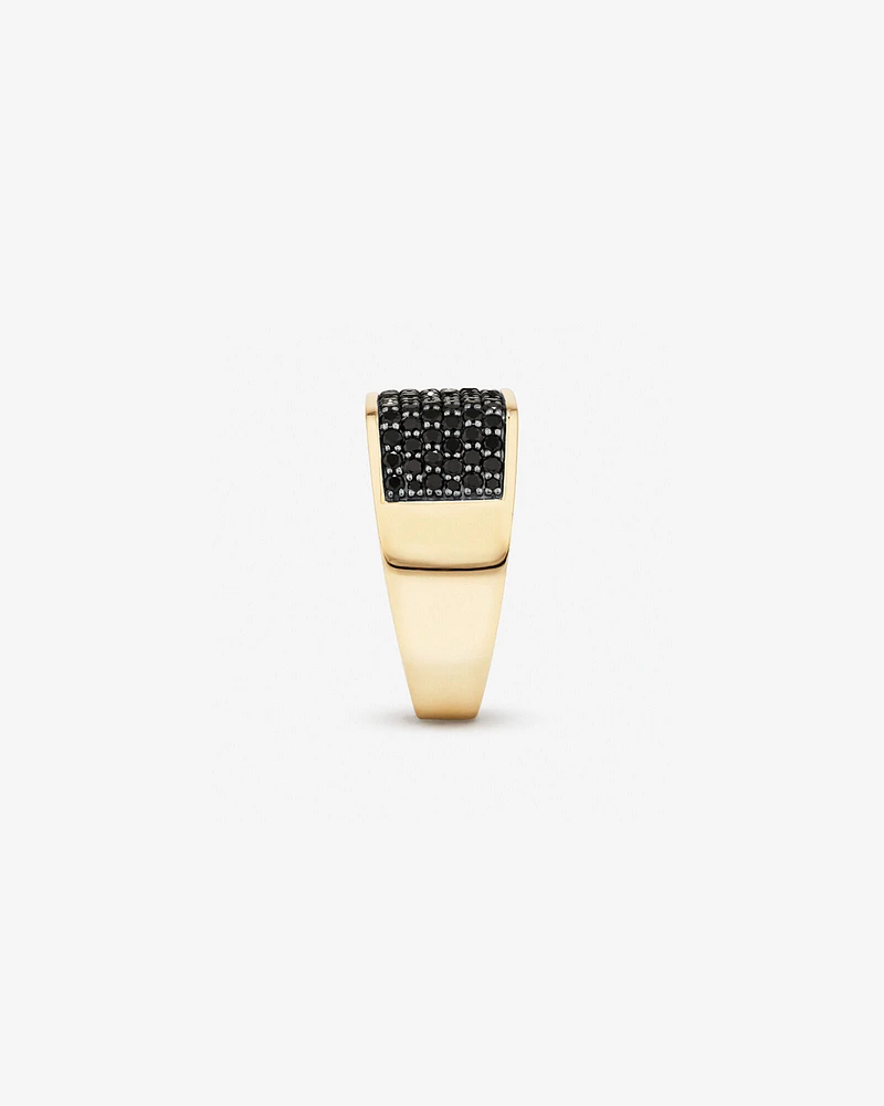 Black Diamond Ring with 1.70TW of Diamonds in 10kt Yellow Gold