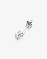 Mini Butterfly Earrings with Diamonds in Sterling Silver