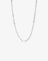 60cm (24") Square Paperclip Open Pendant Chain in Sterling Silver