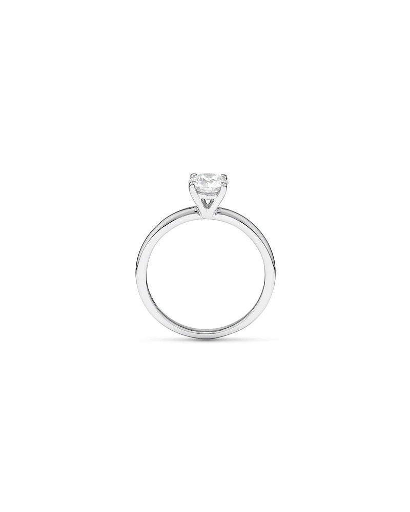 Solitaire Engagement Ring with Carat TW of Laboratory-Grown Diamond in 18kt White Gold