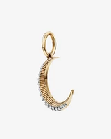 Diamond Crescent Moon Pendant in 10kt Yellow Gold