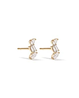 0.44 Carat TW Fancy Cut Stacked Laboratory-Grown Diamond Stud Earrings in 10kt Yellow Gold