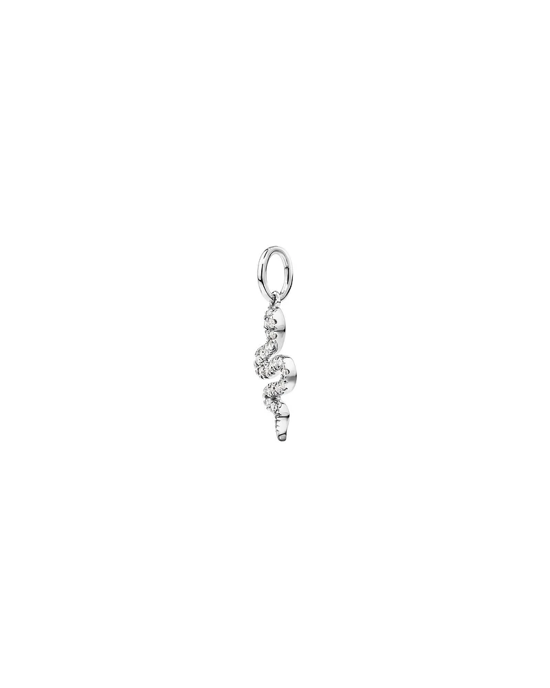 Diamond Snake Pendant in 10kt White Gold