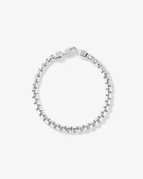 5mm Wide Rounded Box Chain Bracelet in Sterling Silver