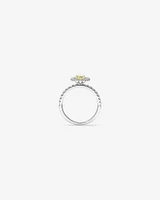 1.54 Carat TW Yellow Oval Cut Laboratory-Grown Diamond Halo Engagement Ring in 14kt White Gold