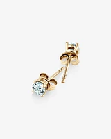 Stud Earrings with Aquamarine in 10kt Yellow Gold