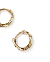 10mm Twist Croissant Huggie Hoop Earrings in 10kt Yellow Gold