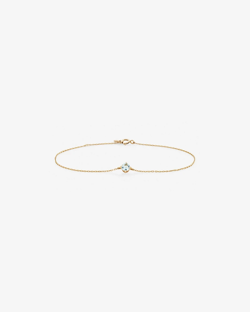 Bracelet with Aquamarine in 10kt Yellow Gold