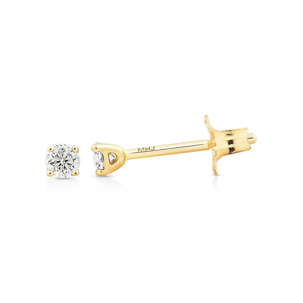 0.15 Carat TW Diamond Mini Solitaire Stud Earrings in 10kt White Gold