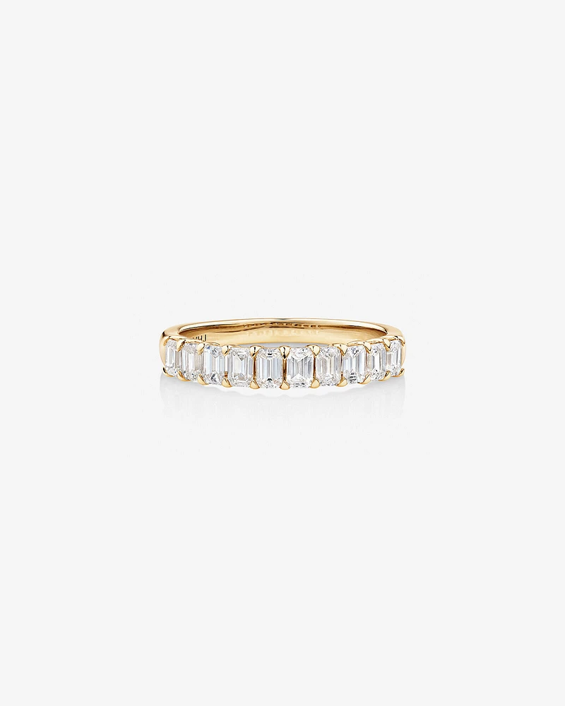 Wedding Ring with 0.80 Carat TW of Emerald Cut Diamonds in 14kt Yellow Gold