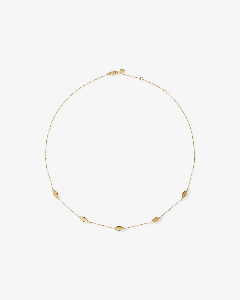 Marquise Station Necklace in 10kt Yellow Gold