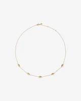 Marquise Station Necklace in 10kt Yellow Gold