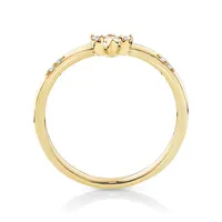 0.14 Carat TW Round Brilliant and Marquise Diamond Contoured Wedding Band in 14kt Yellow Gold