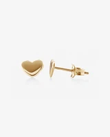 7mm Heart Stud Earrings In 10kt Rose Gold