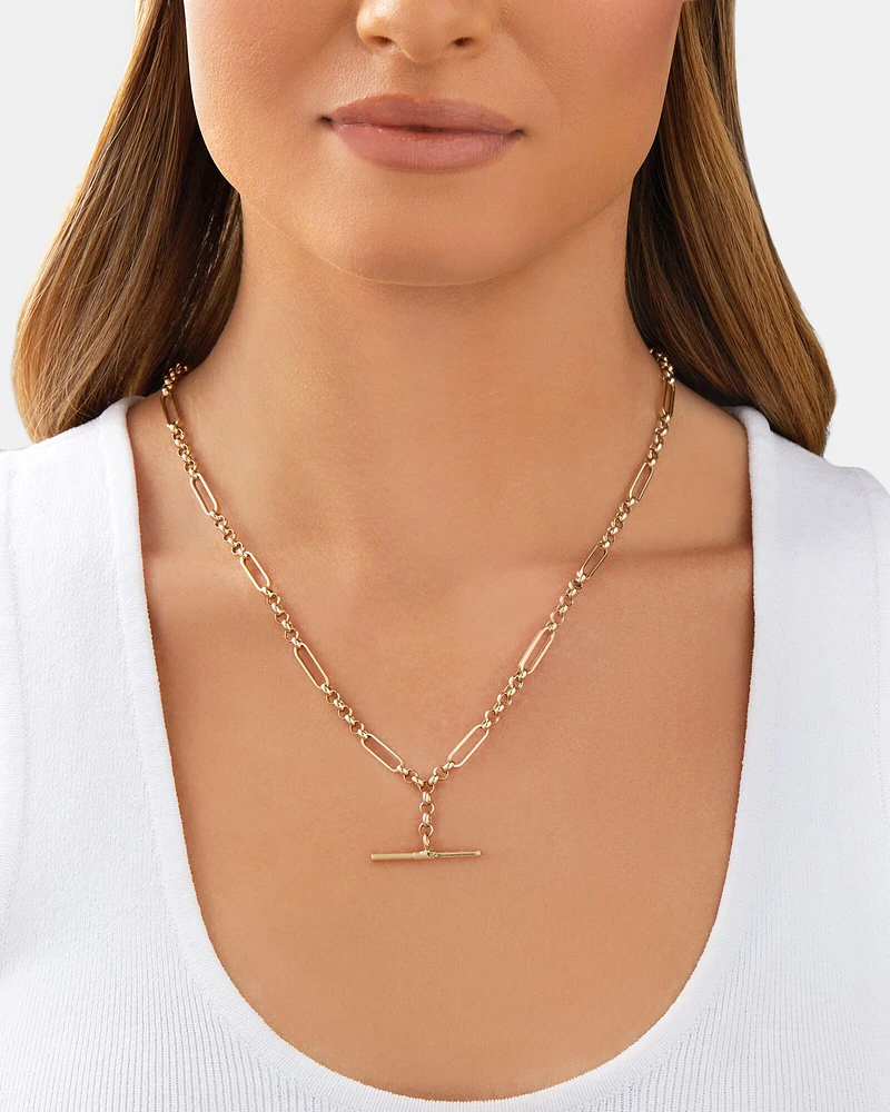 50cm Hollow Belcher Fob Necklace in 10kt Yellow Gold