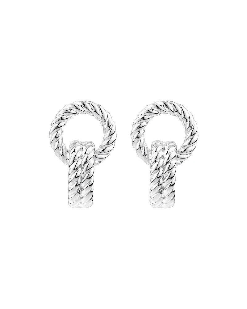 Rope Textured Earrings in Sterling Silver