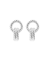 Rope Textured Earrings in Sterling Silver