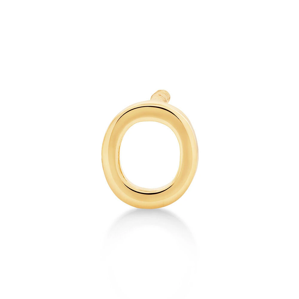 G Initial Single Stud Earring in 10kt Yellow Gold