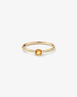 3 Stone Ring with Citrine & Diamonds in 10kt Yellow Gold