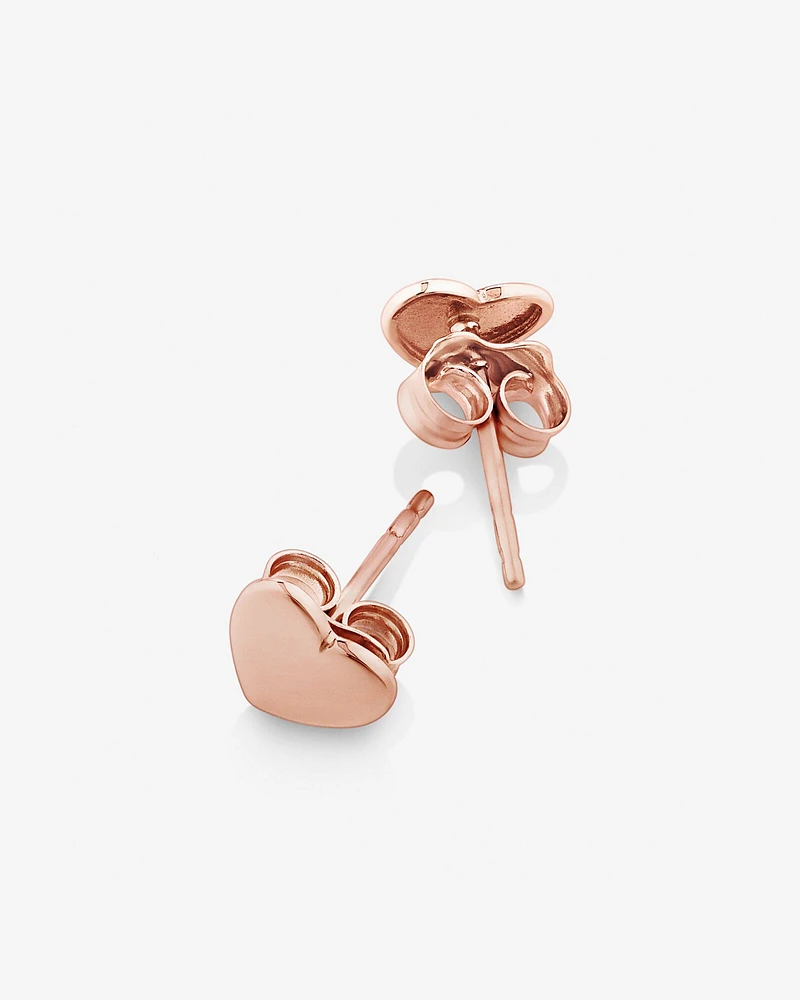 7mm Heart Stud Earrings In 10kt Yellow Gold