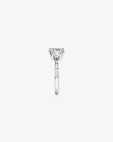 2.86 Carat TW Radiant Cut Laboratory-Grown Diamond Fancy Cut Side Stone Engagement Ring in 14kt White Gold