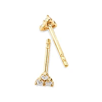 Trio Stud Earrings with .08 Carat TW Diamonds in 10kt Yellow Gold