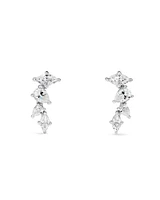 Cubic Zirconia Vine Stud Earrings in Sterling Silver