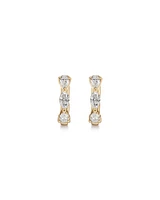 0.36 Carat TW Fancy Cut Laboratory-Grown Diamond Huggie Earrings in 10kt Yellow Gold