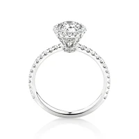 Sir Michael Hill Designer Halo Engagement Ring with 1.36 Carat TW of Diamonds in 18kt White Gold