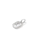 Letter Z Mother of Pearl Initial Pendant in Sterling Silver
